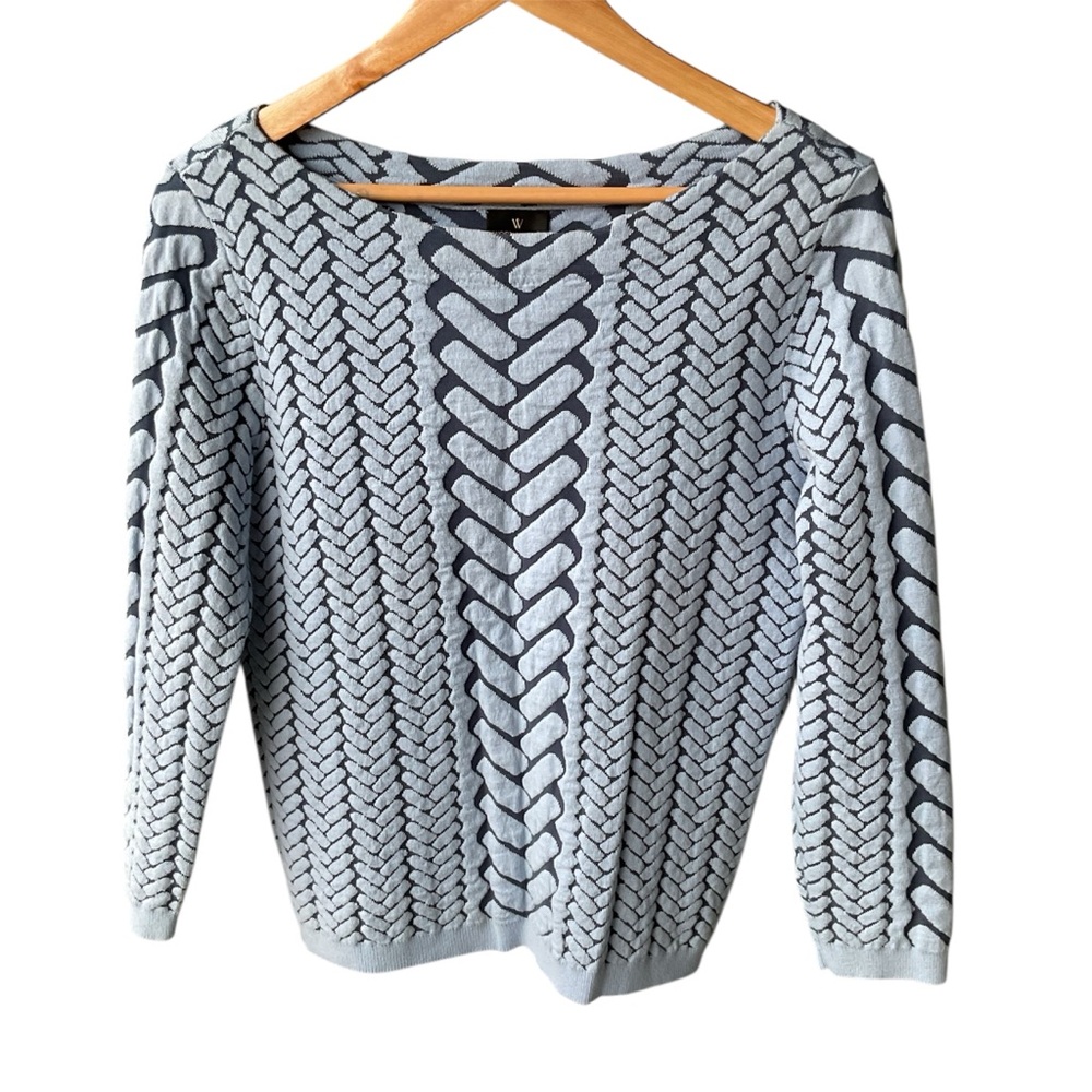 worthington Sweater Top Chevron Knit Preppy Business Casual Academia consign M